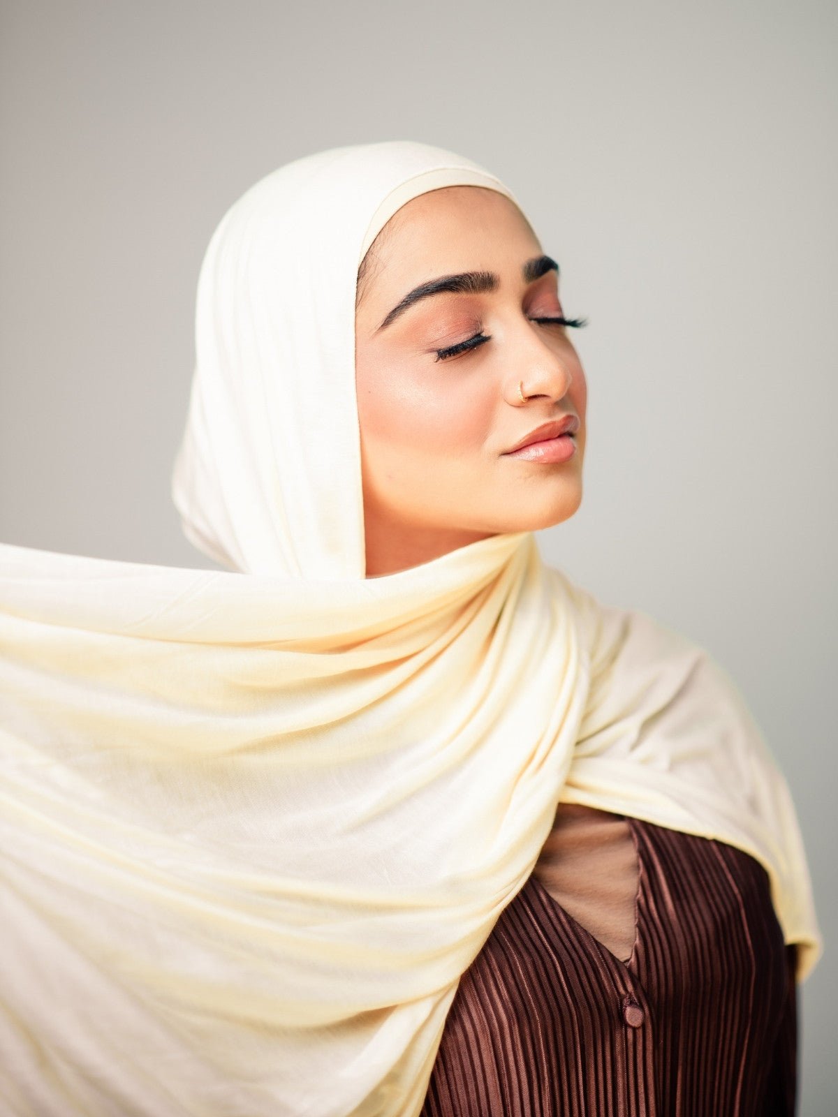 Jersey Hijab Premium quality orange nude blush – kaiapparel