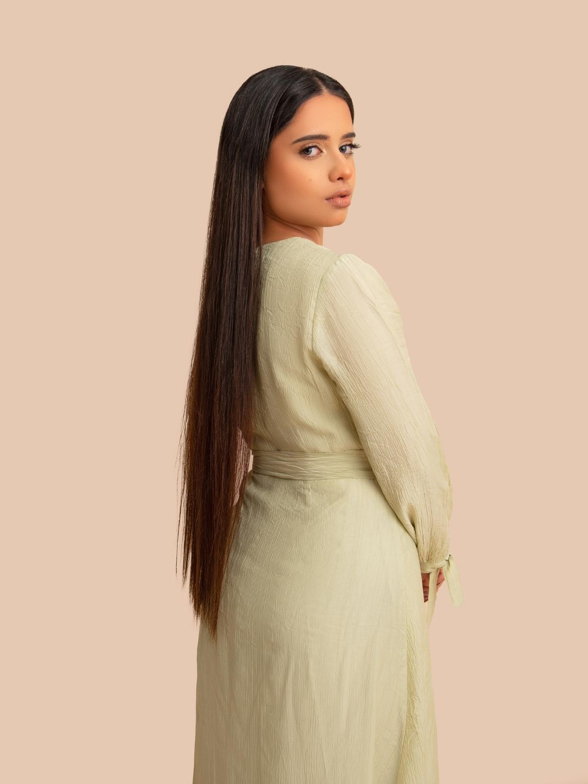 Umairah Modest Maxi Dress with Sleeves - Green Large Umairah Modest Maxi Dress with Sleeves - Green Large