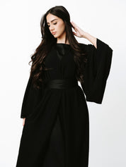 Laila Open Abaya Set - Black - LuxHijabs