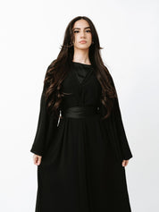 Laila Open Abaya Set - Black - LuxHijabs