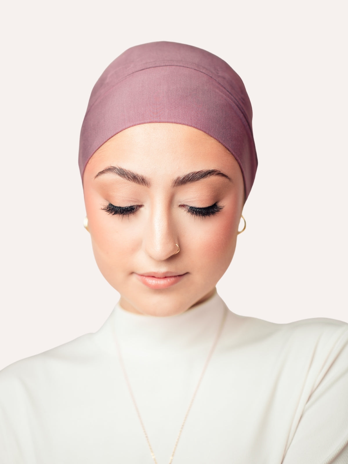 Bamboo Clip-On Hijab Undercap Plum