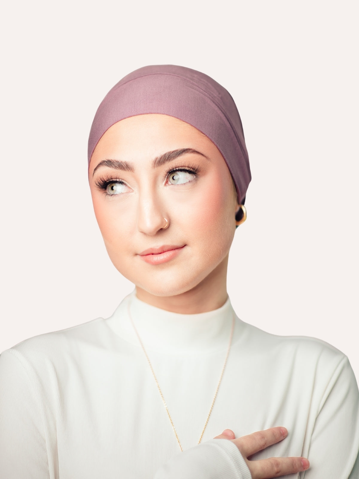 Bamboo Clip-On Hijab Undercap Plum