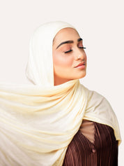 Bamboo Jersey Hijab - Cream