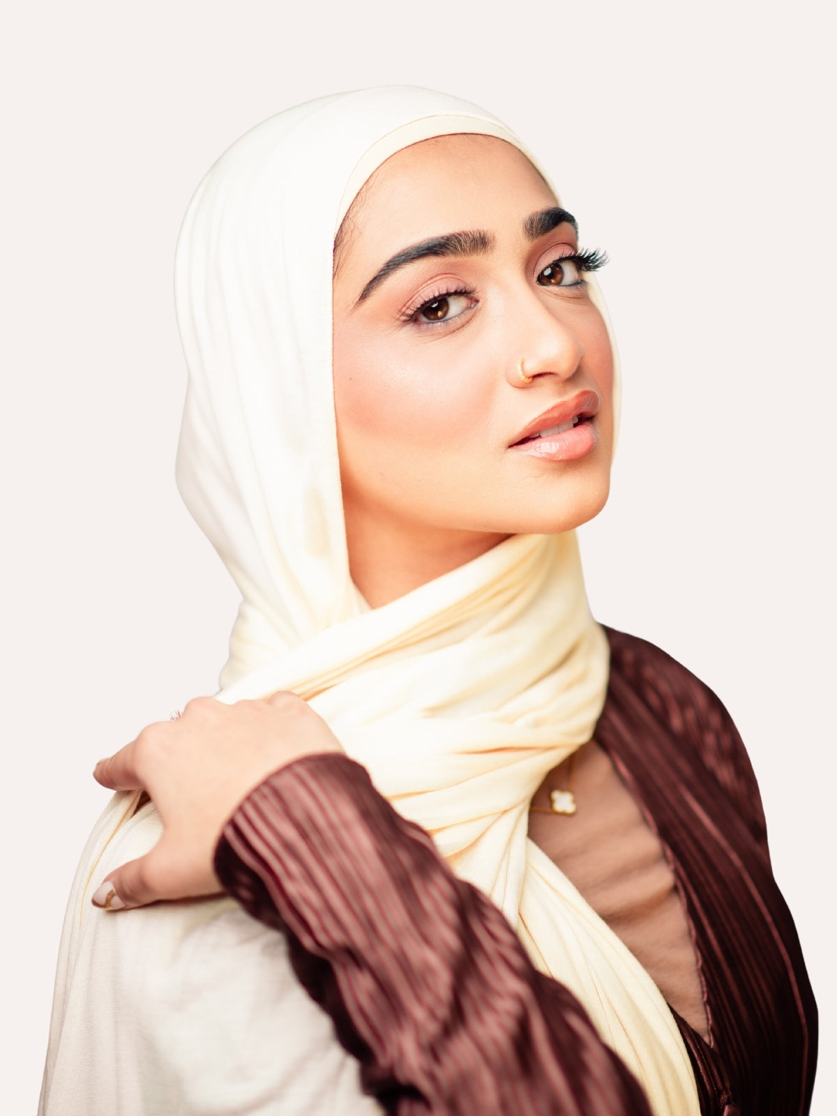 Bamboo Jersey Hijab - Cream