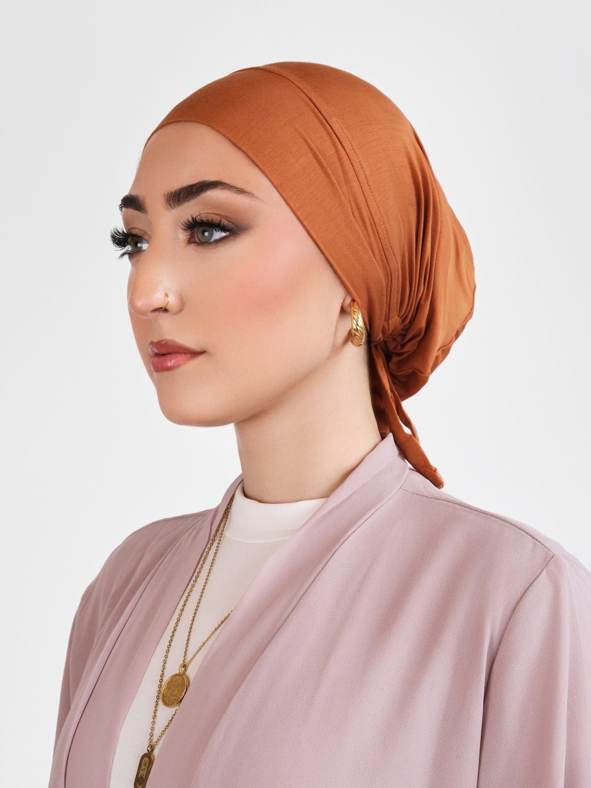 Bamboo Clip - On Hijab Undercap Copper - LuxHijabs