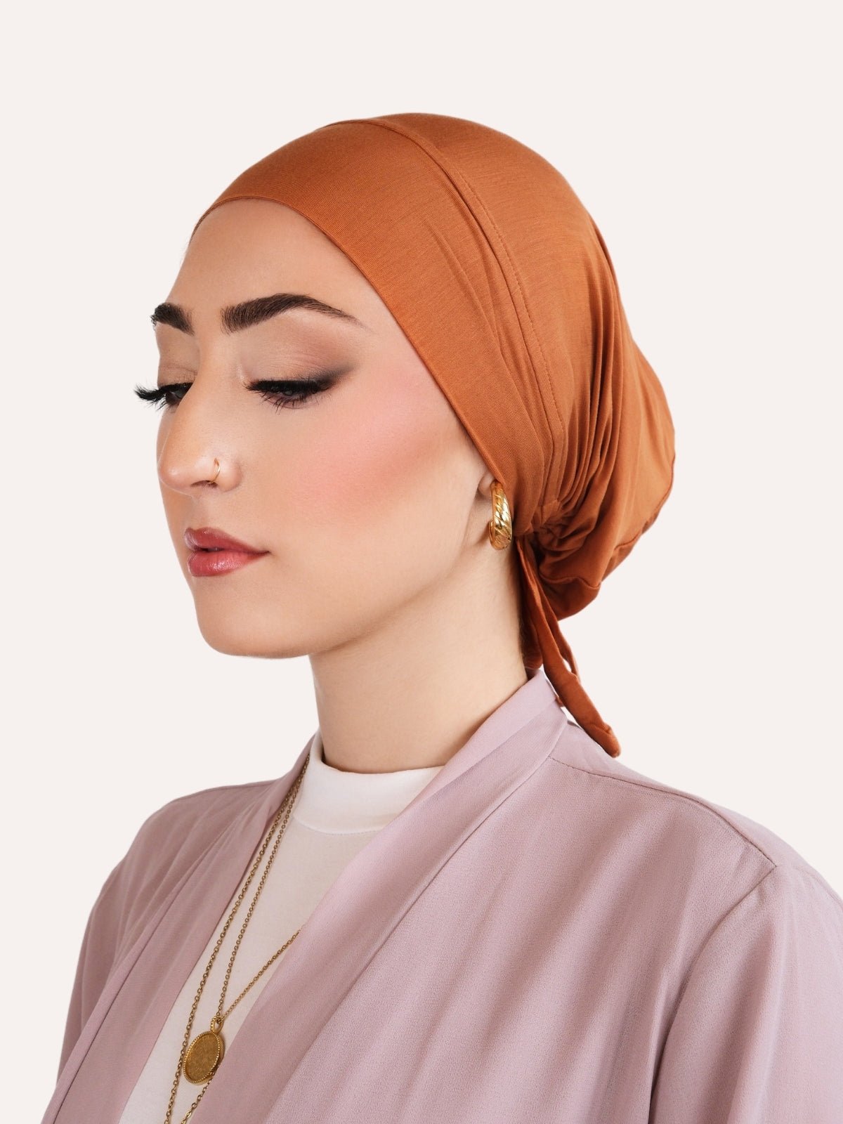 Bamboo Clip - On Hijab Undercap Copper - LuxHijabs