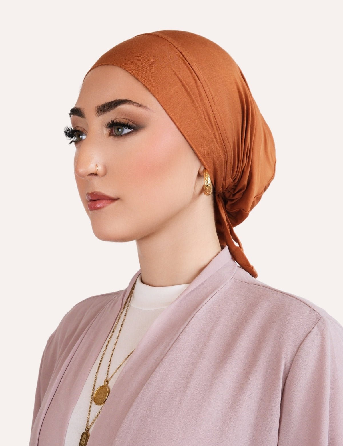 Bamboo Clip - On Hijab Undercap Copper - LuxHijabs