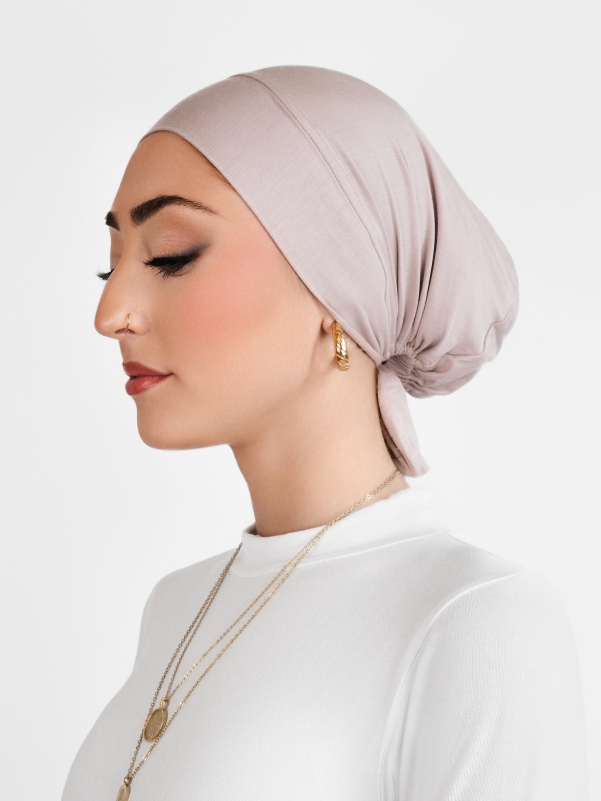 Bamboo Clip - On Hijab Undercap Nude - LuxHijabs