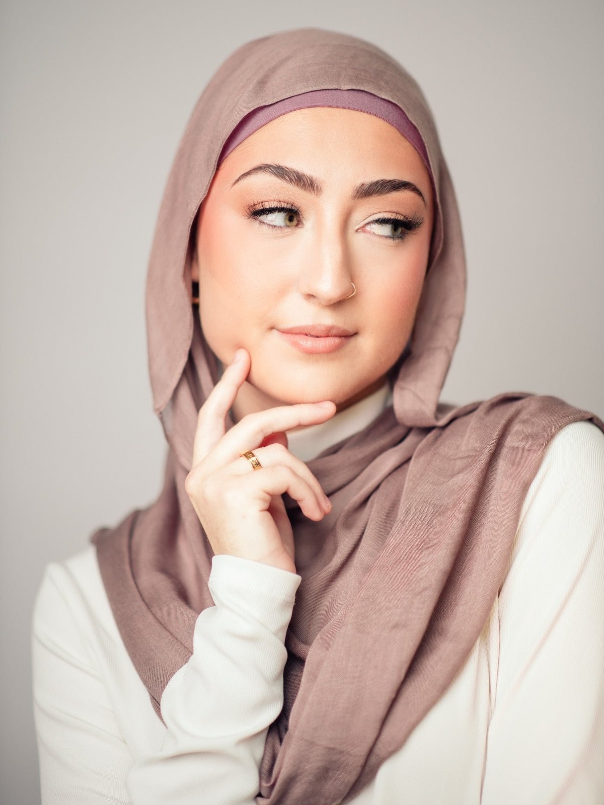 Matching Modal Hijab & Undercap - Moonstone - LuxHijabs