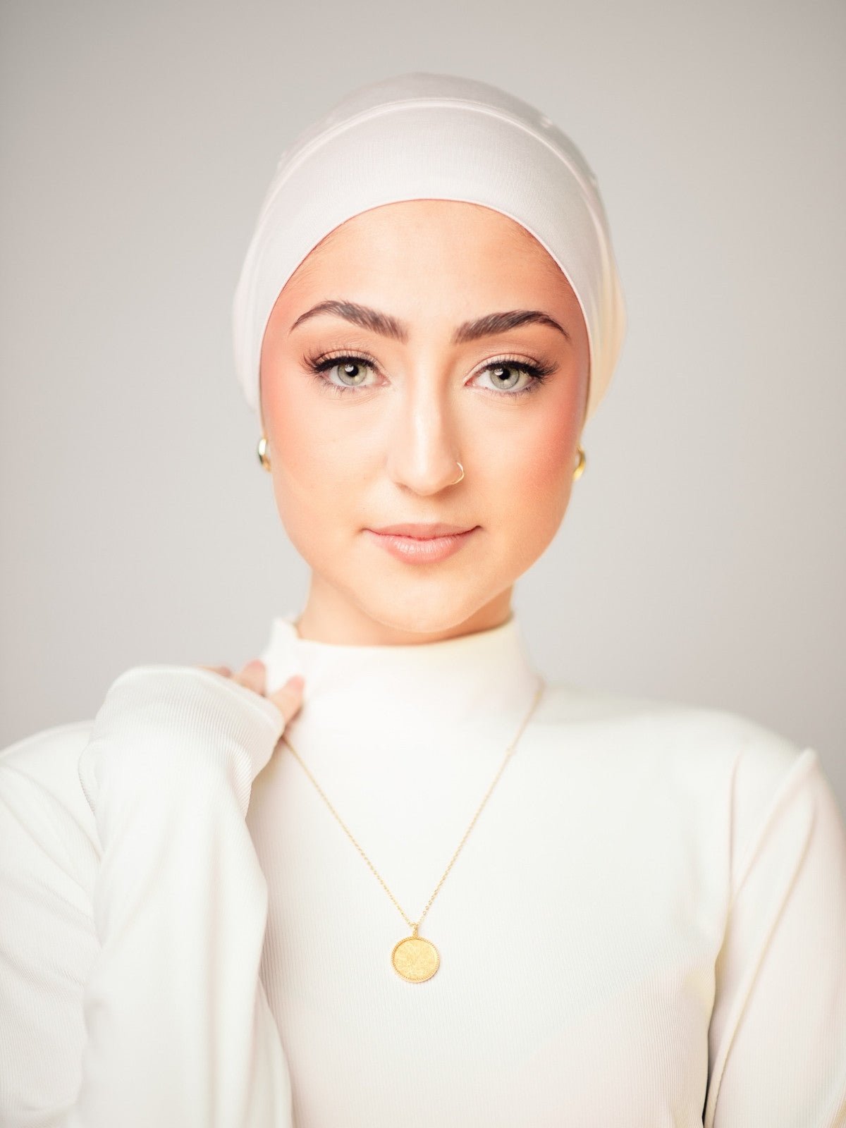 Matching Modal Undercap & Hijab - Rose Quartz - LuxHijabs