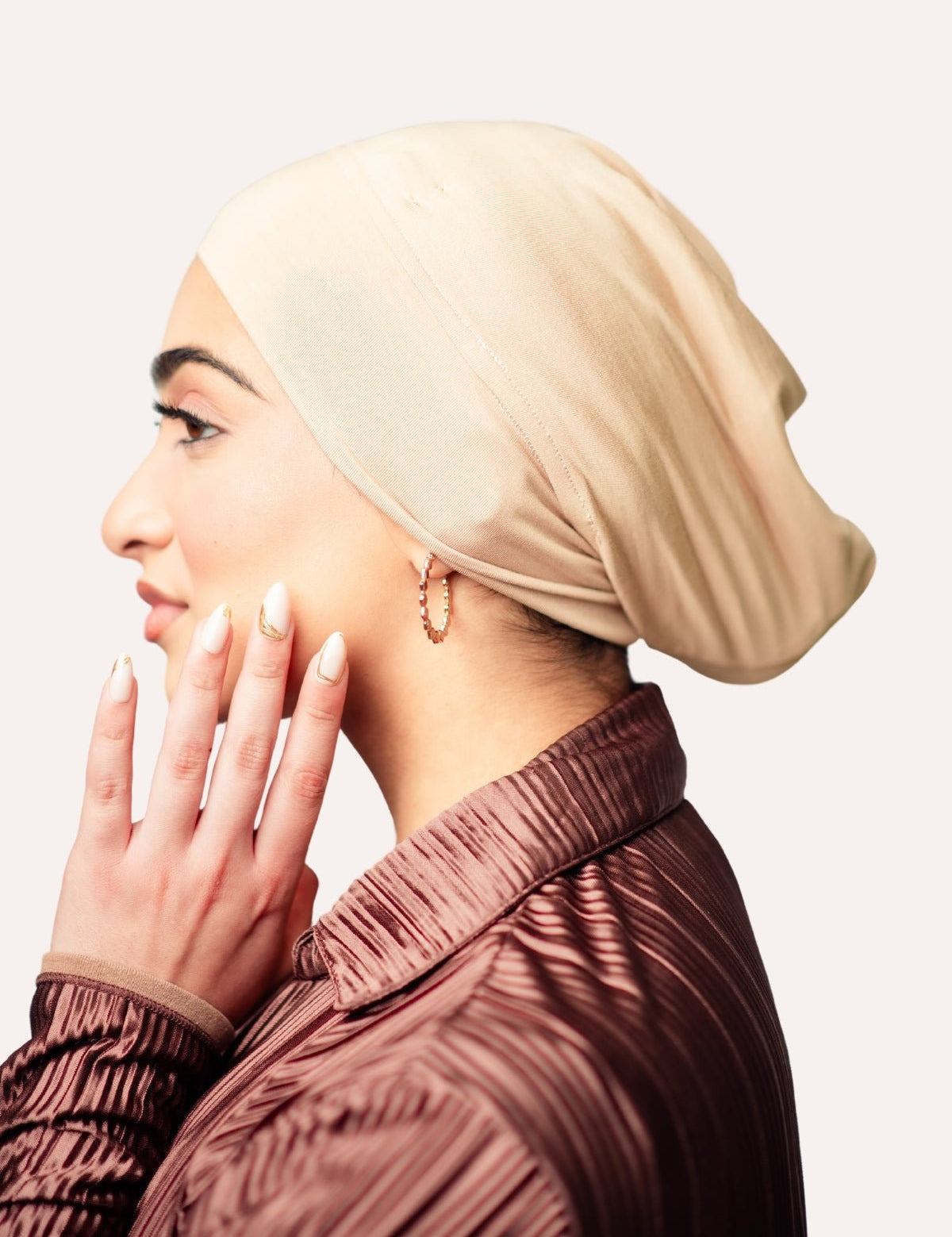 Tube Bamboo Clip - On Hijab Undercap Taupe - LuxHijabs