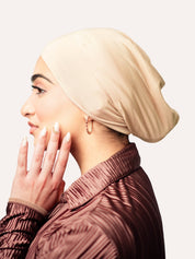 Tube Bamboo Clip - On Hijab Undercap Taupe - LuxHijabs