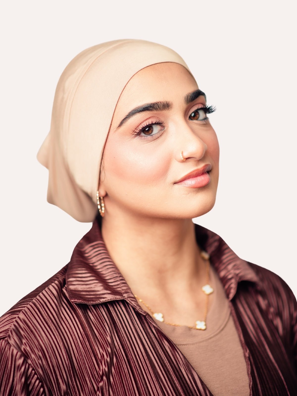 Tube Bamboo Clip - On Hijab Undercap Taupe - LuxHijabs