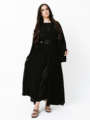 Laila Open Abaya Set - Black