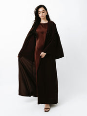 Laila Open Abaya Set - Brown