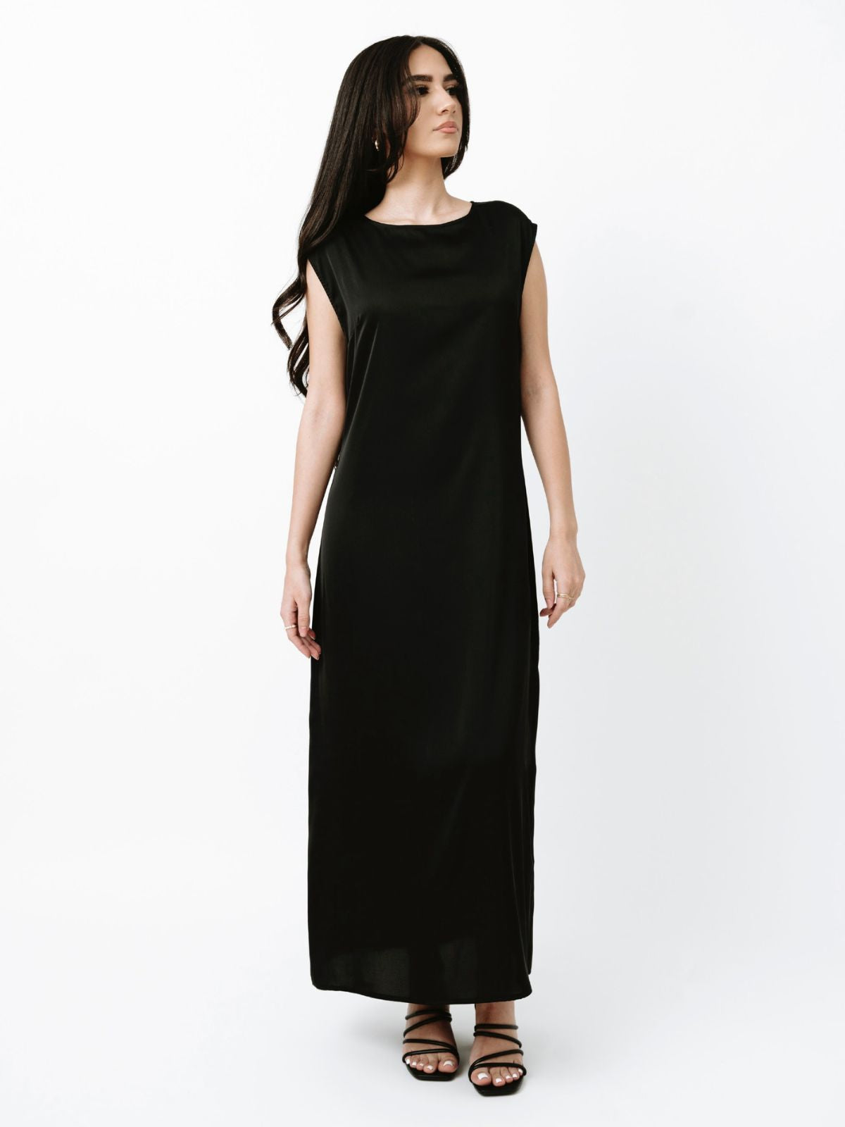 Laila Open Abaya Set - Black