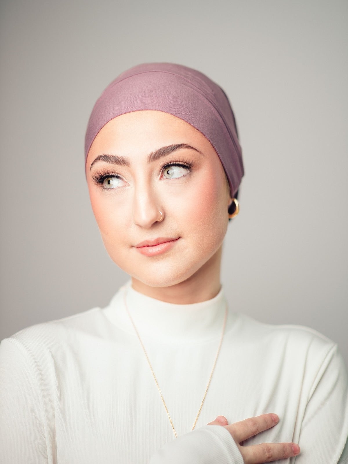 Bamboo Clip-On Hijab Undercap Plum - LuxHijabs