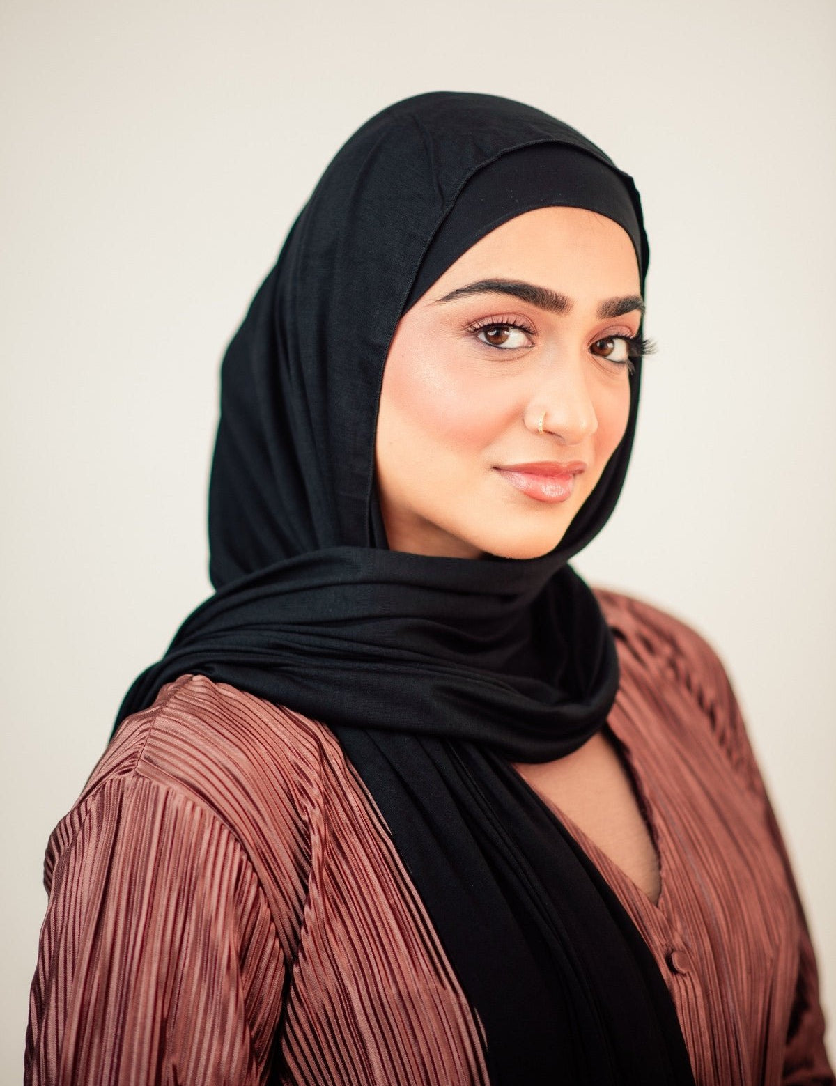 Bamboo Jersey Hijab - Black - LuxHijabs