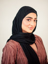 Bamboo Jersey Hijab - Black - LuxHijabs