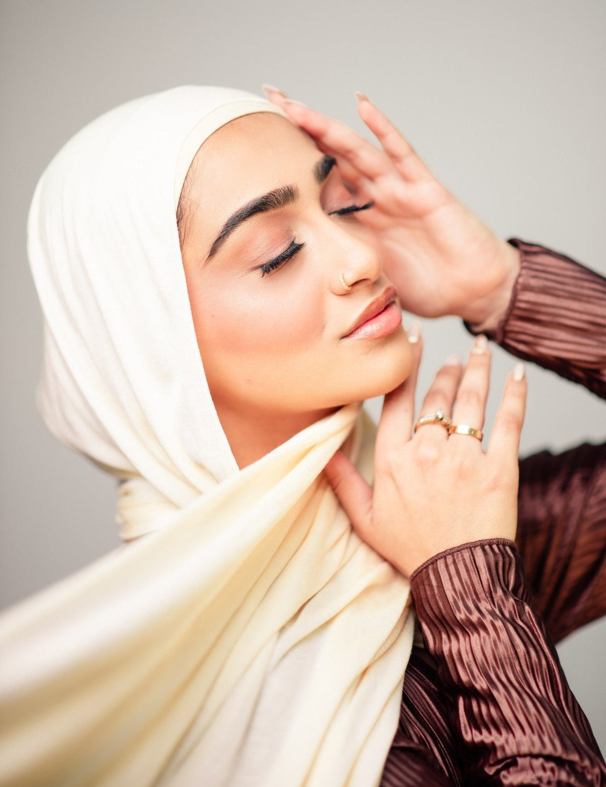 Bamboo Jersey Hijab - Cream - LuxHijabs