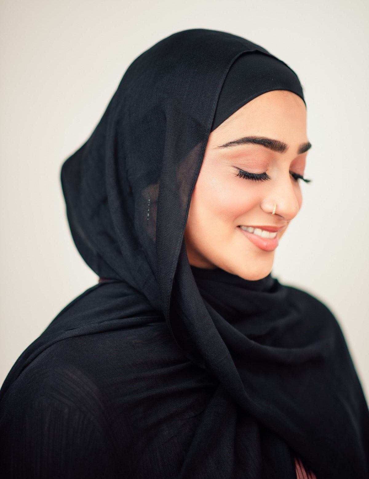 Bamboo Modal Hijab - Onyx - LuxHijabs