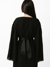 Laila Open Abaya Set - Black - LuxHijabs