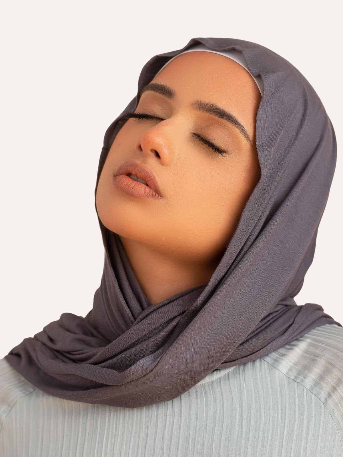 Luxe Jersey Hijab - Silver - LuxHijabs