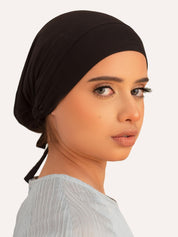 Matching Undercap & Hijab - Black - LuxHijabs