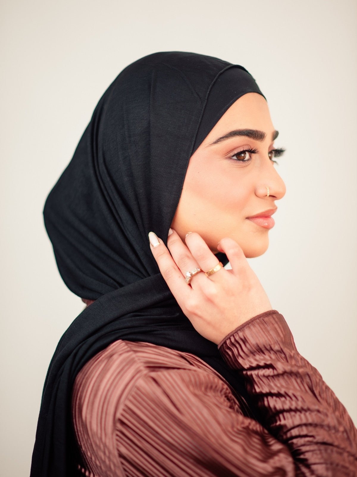 Matching Undercap & Hijab - Black - LuxHijabs
