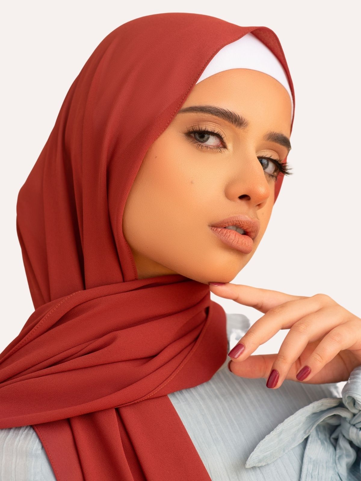Premium Chiffon Hijab - Burnt Orange - LuxHijabs
