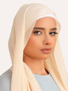 Premium Chiffon Hijab - Cream - LuxHijabs