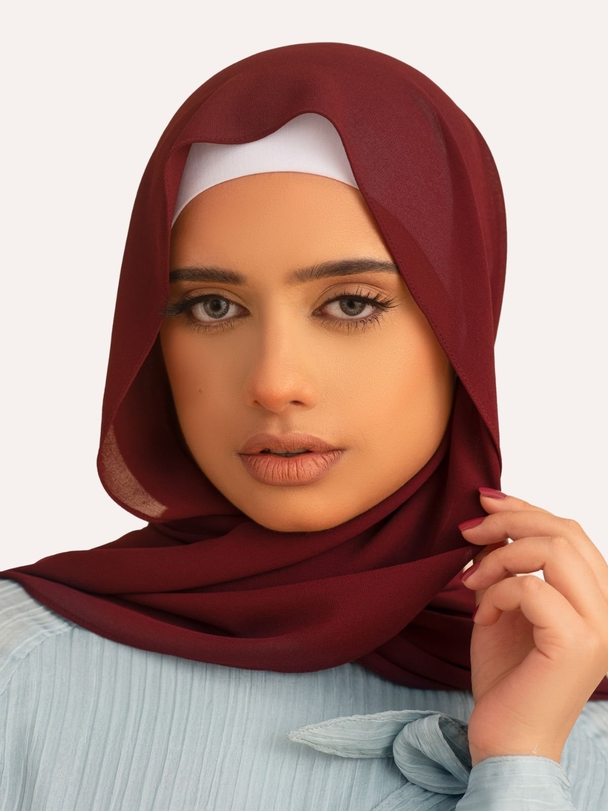 Premium Chiffon Hijab - Pomegranate - LuxHijabs