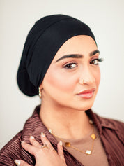 Tube Bamboo Clip-On Hijab Undercap Black - LuxHijabs