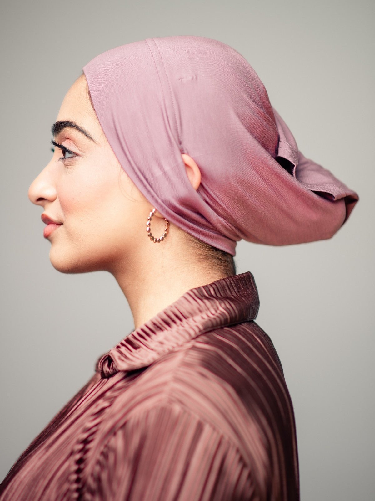Tube Bamboo Clip-On Hijab Undercap Plum - LuxHijabs